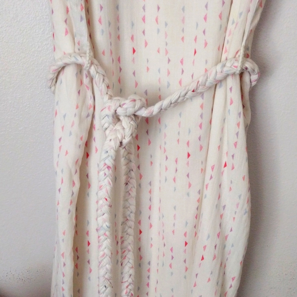 $188 Anthropologie Lilla P Dress Soft Triangle Print Feminine Playful - Picture 2 of 7